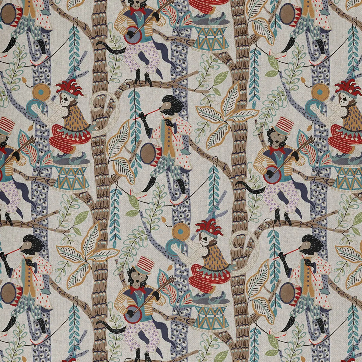 European Produced Cotton Rich Linen Look Side-Matching Printed Panama Fabric | Digitally Printed 55" (140cm) Wide 205gsm Craft & Home Décor Material – Sold by the Meter
