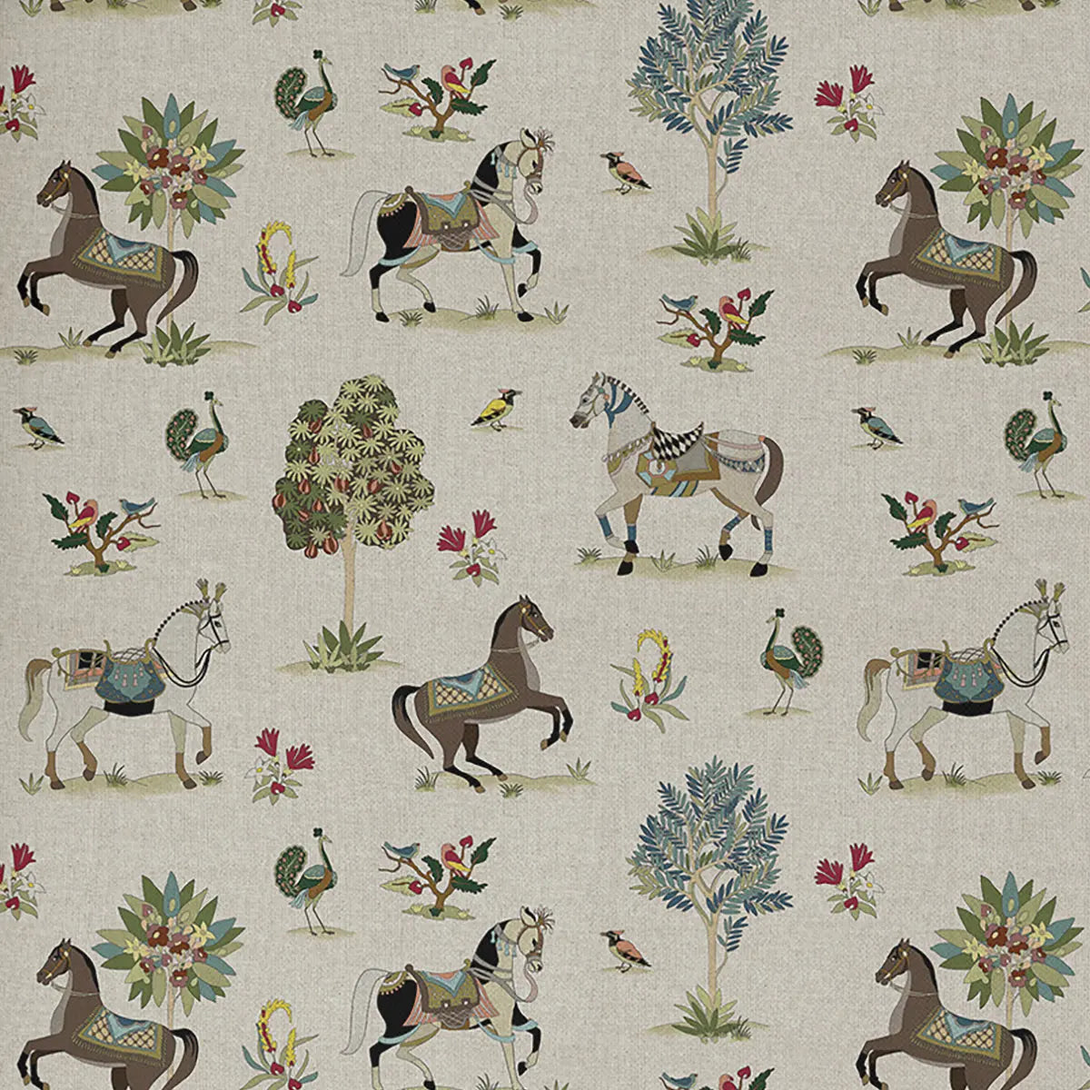 European Produced Cotton Rich Linen Look Side-Matching Printed Panama Fabric | Digitally Printed 55