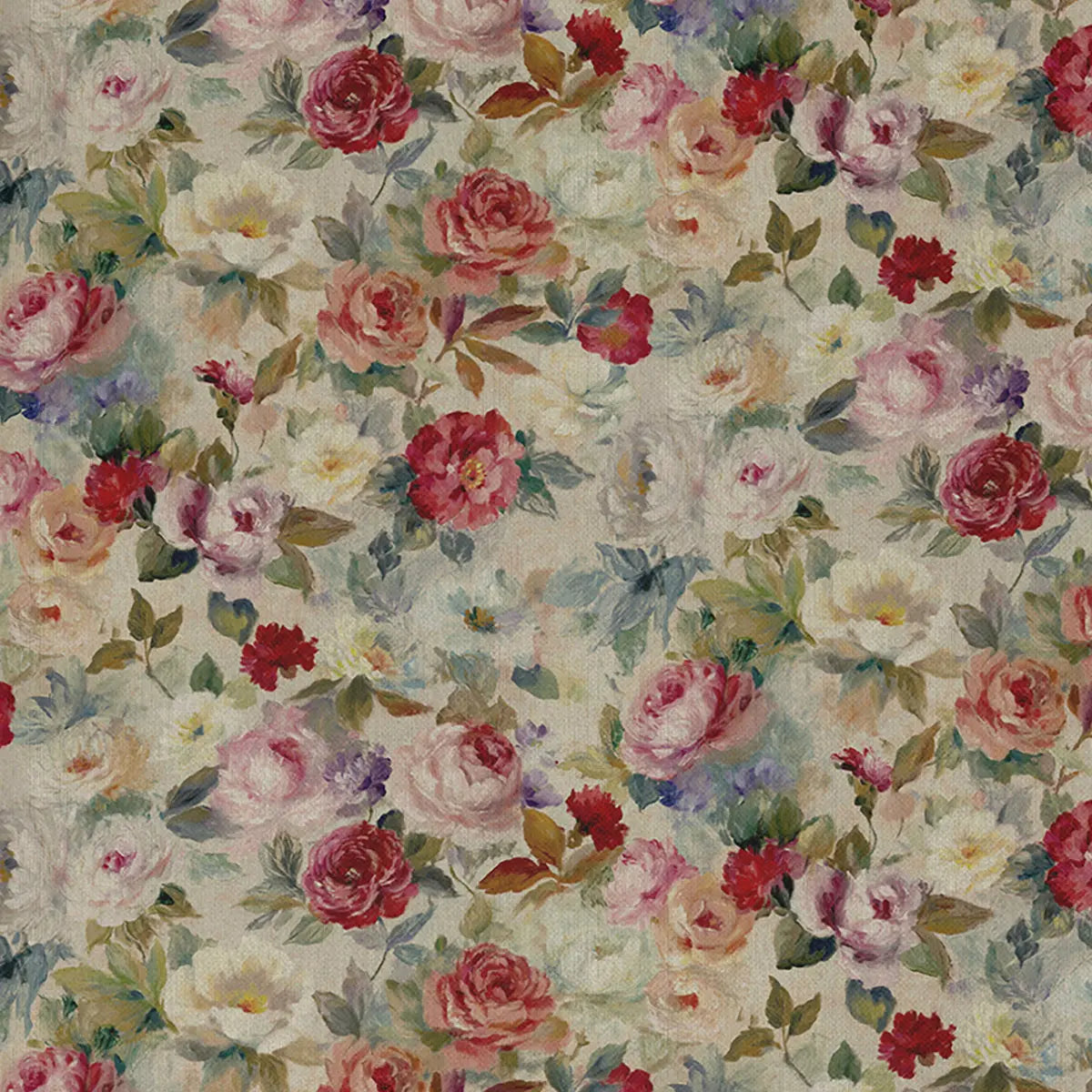 European Produced Cotton Rich Linen Look Side-Matching Printed Panama Fabric | Digitally Printed 55