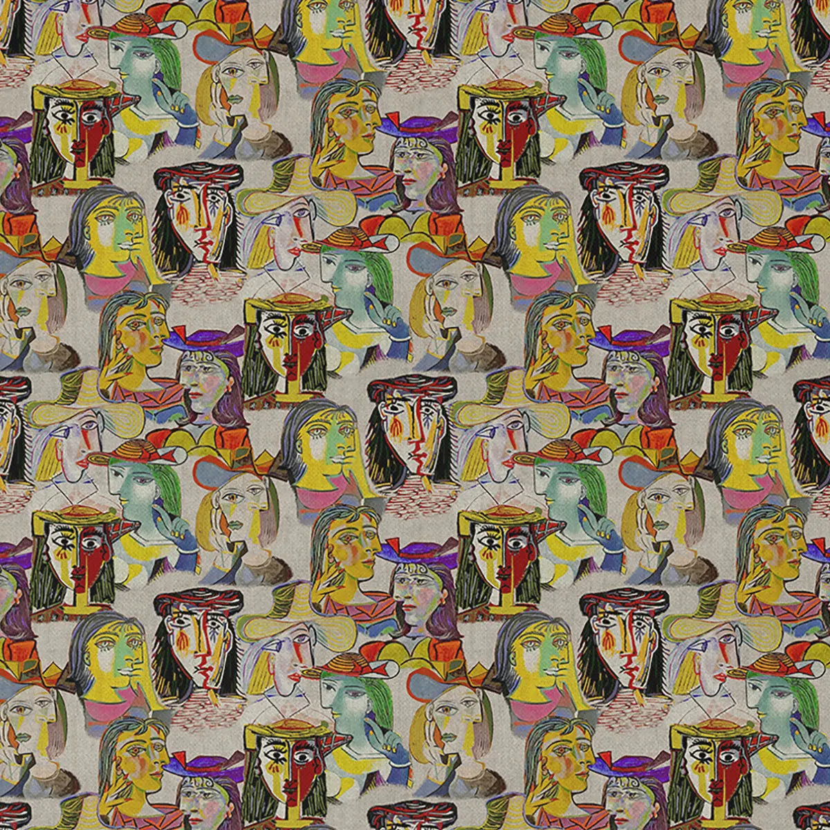 European Produced Cotton Rich Linen Look Side-Matching Printed Panama Fabric | Digitally Printed 55