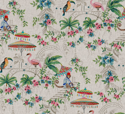 European Produced Cotton Rich Linen Look Side-Matching Printed Panama Fabric | Digitally Printed 55" (140cm) Wide 205gsm Craft & Home Décor Material – Sold by the Meter