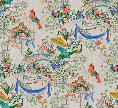 European Produced Cotton Rich Linen Look Side-Matching Printed Panama Fabric | Digitally Printed 55" (140cm) Wide 205gsm Craft & Home Décor Material – Sold by the Meter
