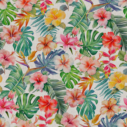 European Produced Cotton Rich Linen Look Side-Matching Printed Panama Fabric | Digitally Printed 55" (140cm) Wide 205gsm Craft & Home Décor Material – Sold by the Meter
