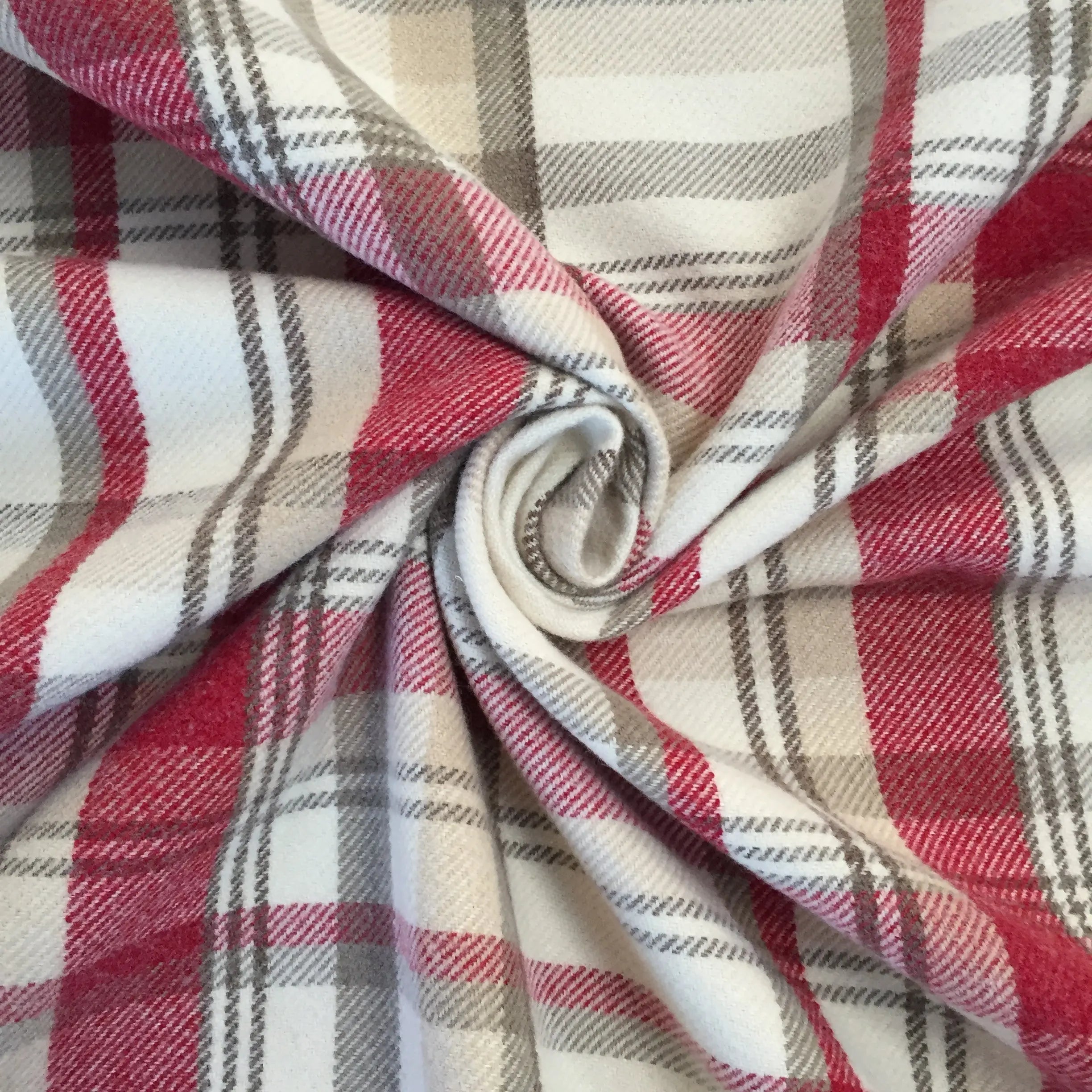 Luxury Weight Faux Wool Effect Tartan Fabric | Heavy 380gsm Upholstery & Coat Fabric 55