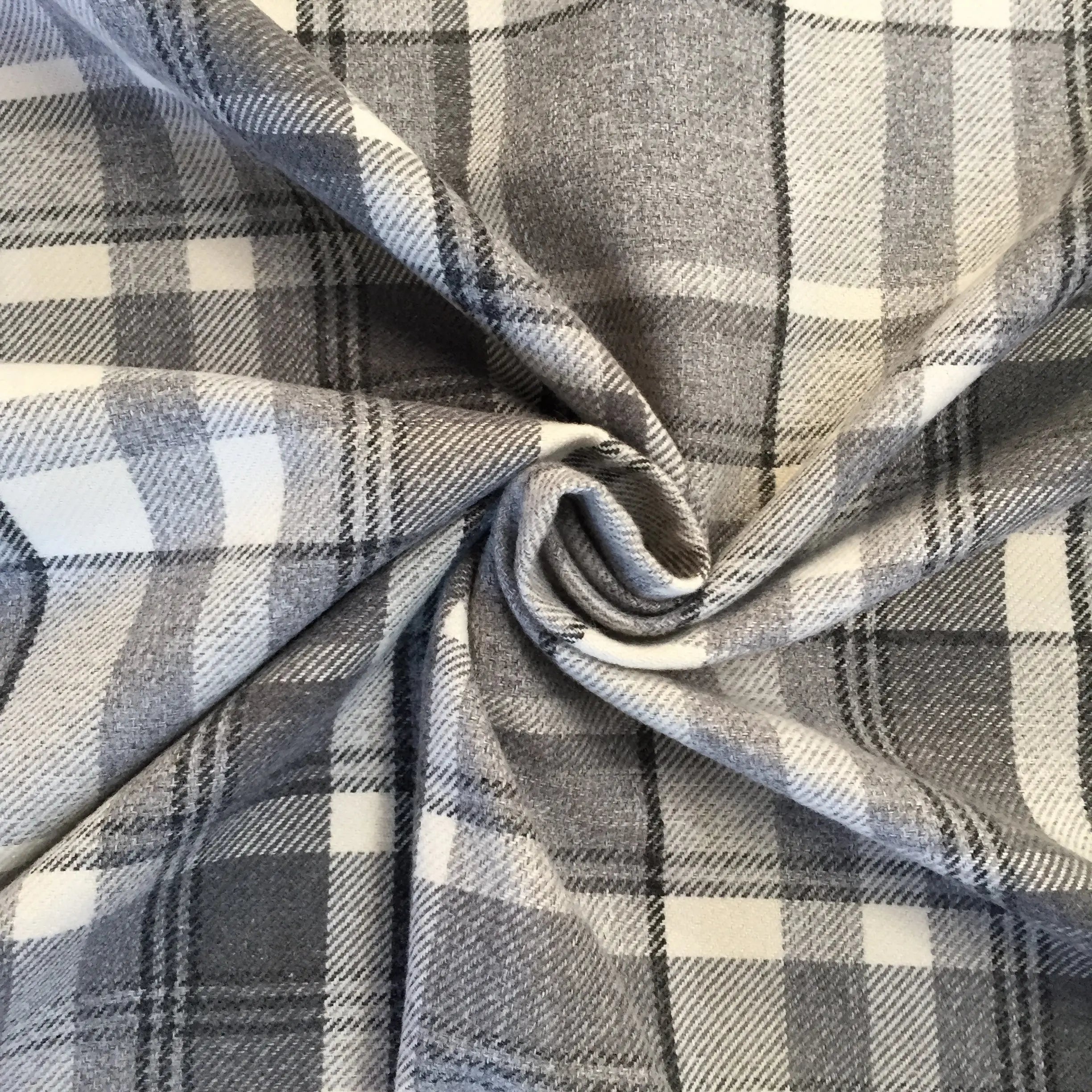 Luxury Weight Faux Wool Effect Tartan Fabric | Heavy 380gsm Upholstery & Coat Fabric 55