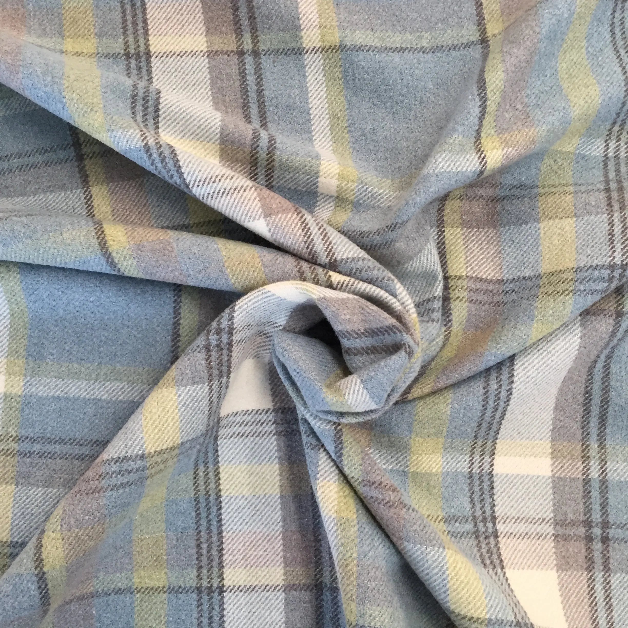 Luxury Weight Faux Wool Effect Tartan Fabric | Heavy 380gsm Upholstery & Coat Fabric 55