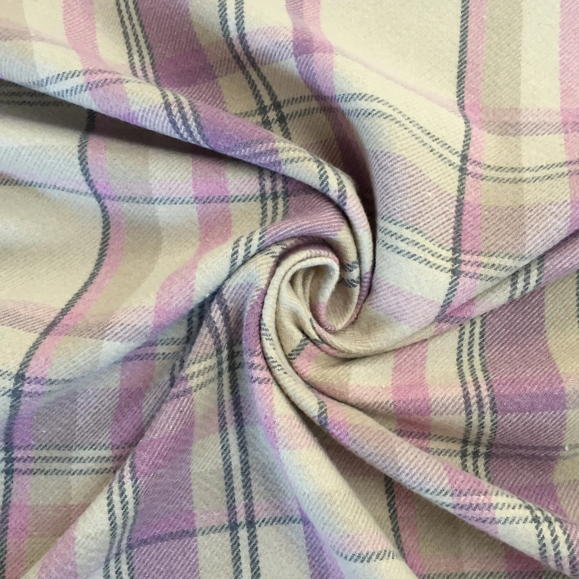 Luxury Weight Faux Wool Effect Tartan Fabric | Heavy 380gsm Upholstery & Coat Fabric 55