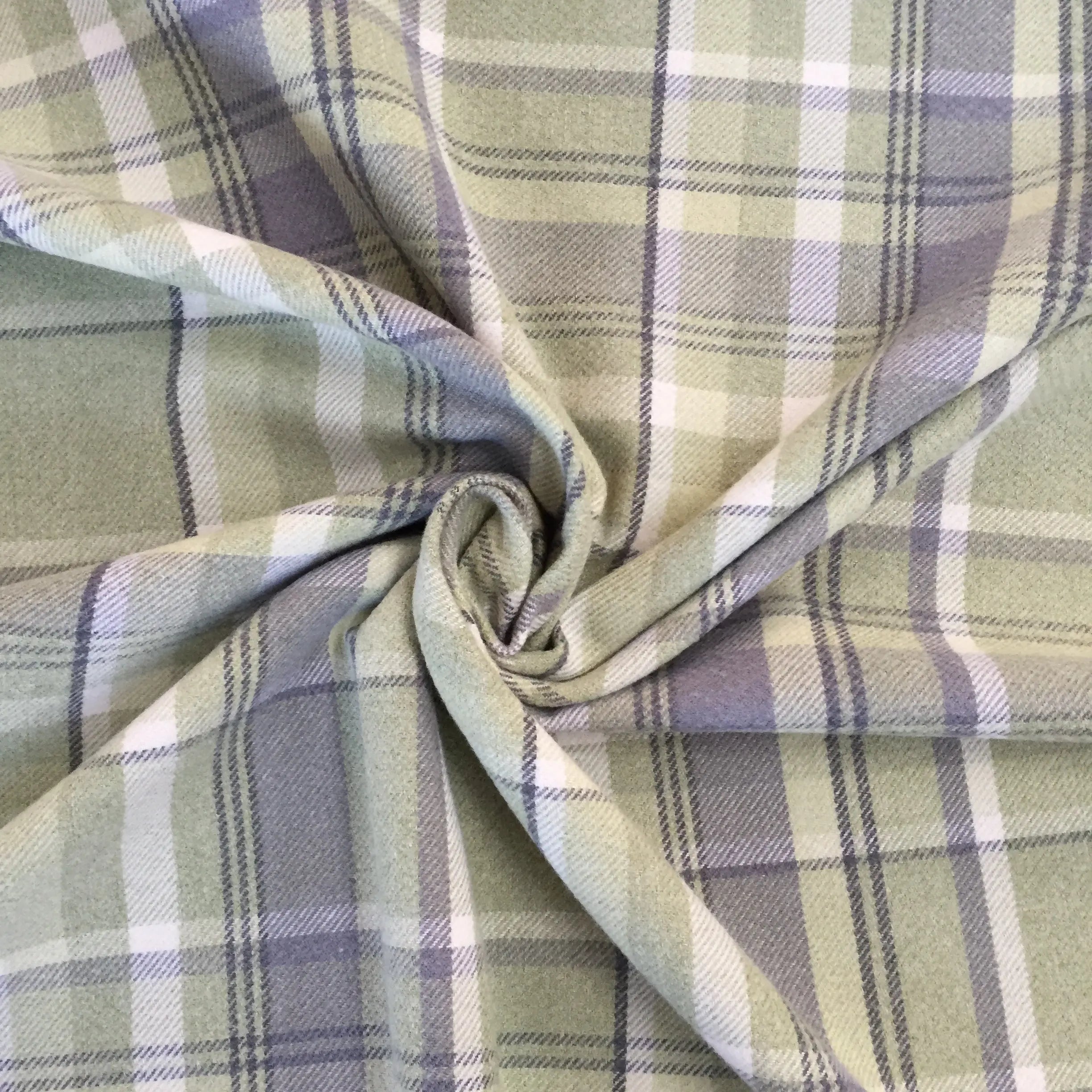 Luxury Weight Faux Wool Effect Tartan Fabric | Heavy 380gsm Upholstery & Coat Fabric 55