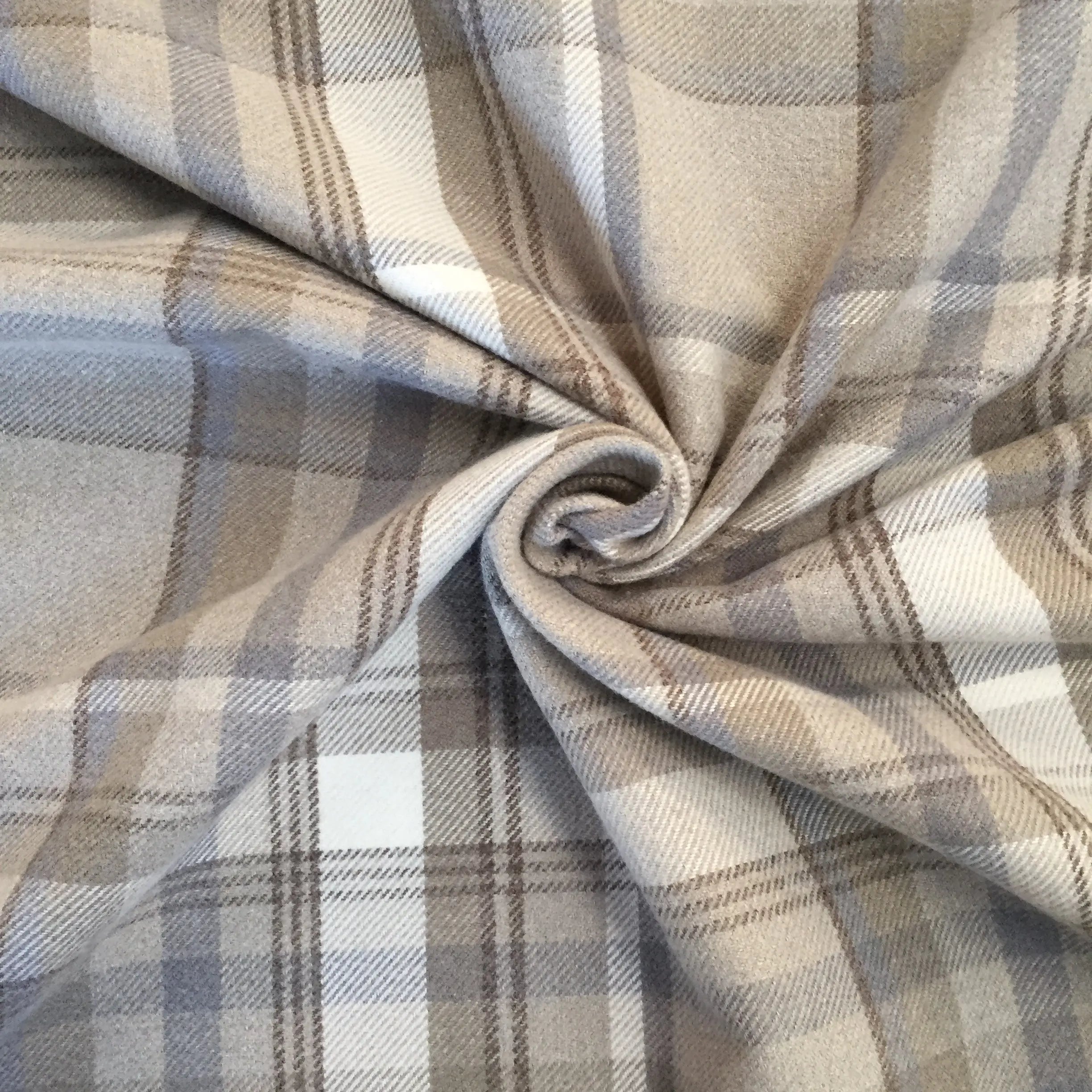 Luxury Weight Faux Wool Effect Tartan Fabric | Heavy 380gsm Upholstery & Coat Fabric 55