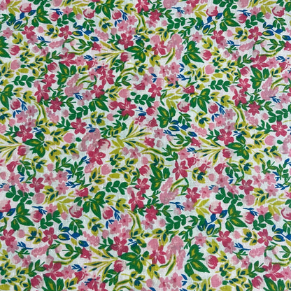 FLORAL COTTON POPLIN FABRIC Rose & Hubble Roses Ditsy Flower MATERIAL 58" Meter