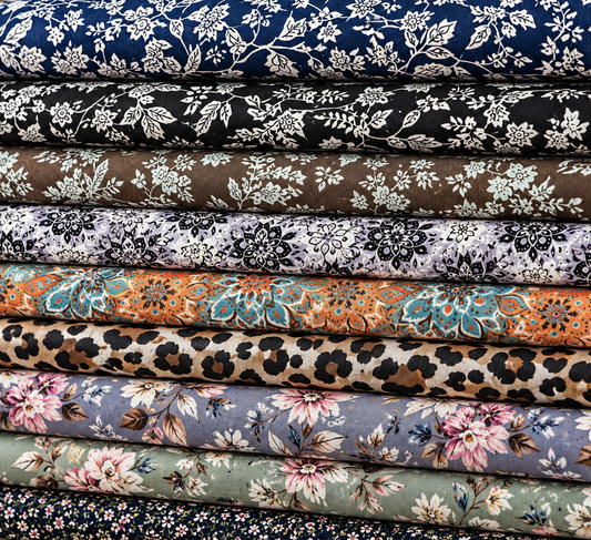 Viscose Challis Print Fabric 58" By The Meter Soft Lightweight Material