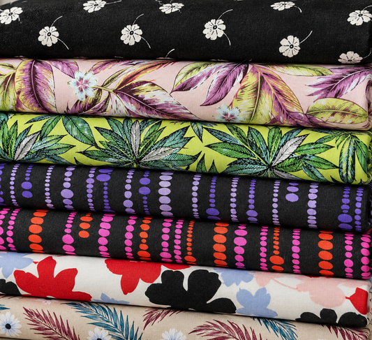 Printed Viscose Challis Fabric 58" Wide By The Meter – Soft Lightweight Dress Making Material
