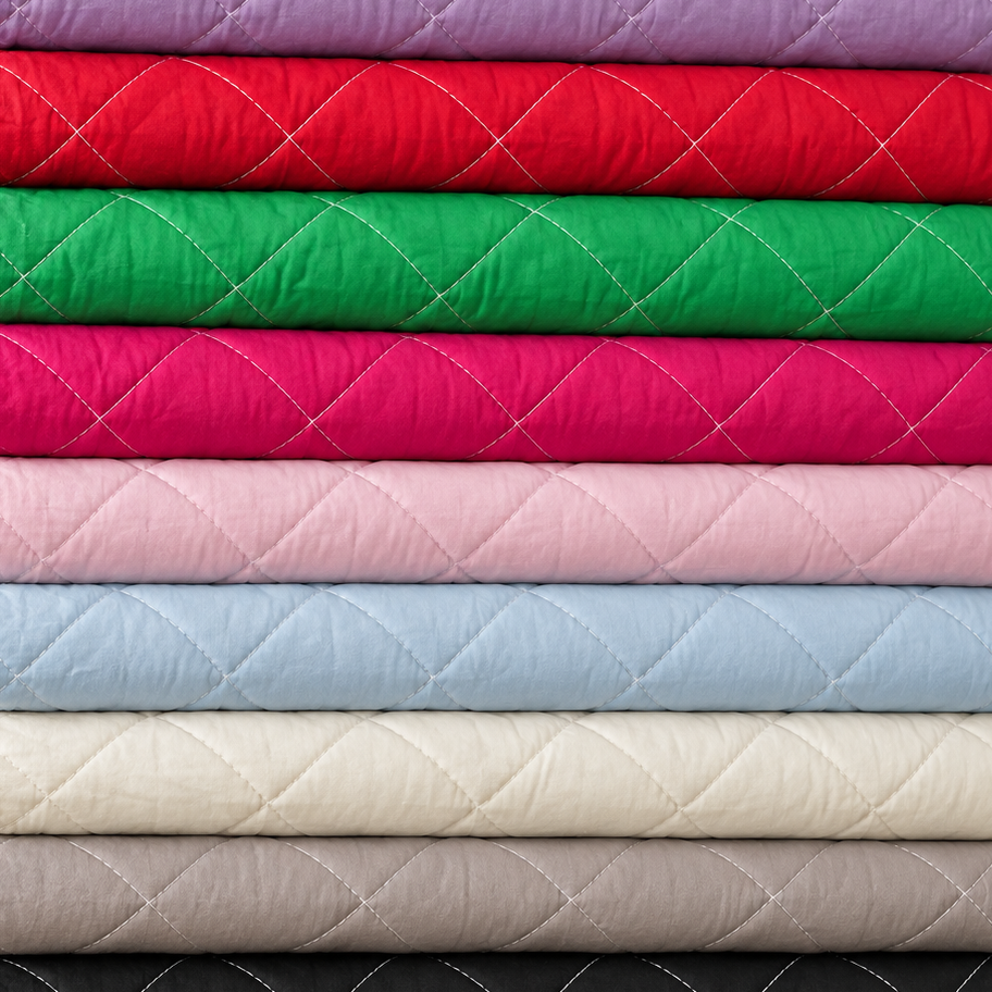 Quilted Polycotton Fabric | Diamond Quilted 45" (115cm) Wide with 2oz Wadding – Sold by the Meter
