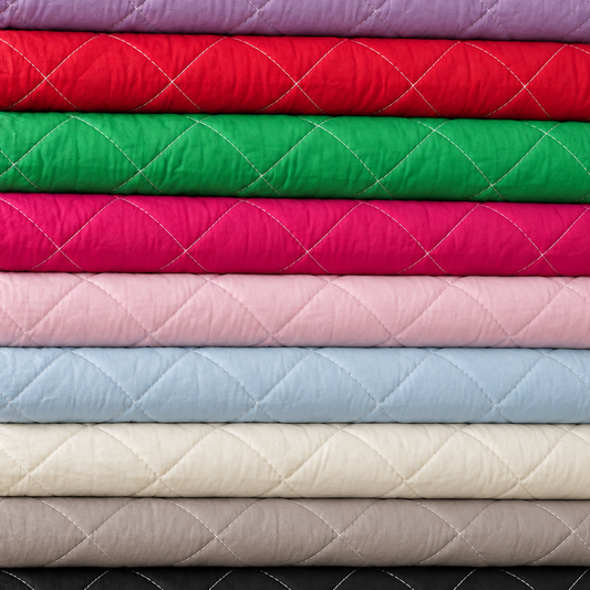 Quilted Polycotton Fabric | Diamond Quilted 45" (115cm) Wide with 2oz Wadding – Sold by the Meter