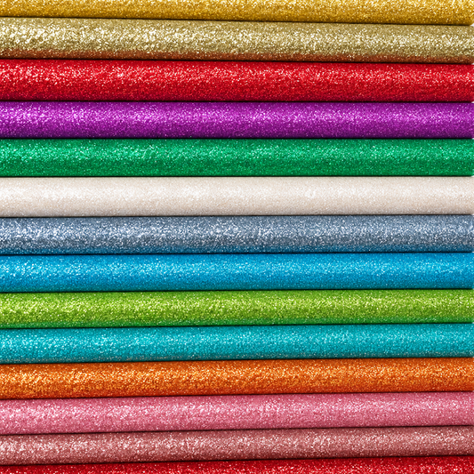 Fine Glitter PU Backed Fabric | Sparkle Leatherette 55" (140cm) Wide – Sold by the Meter