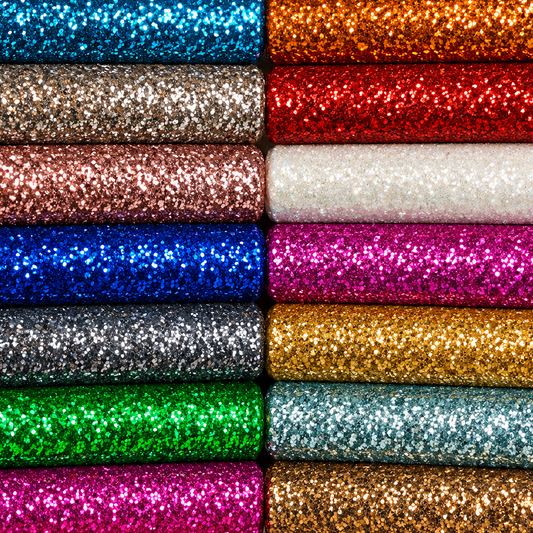 Chunky Glitter Leatherette Fabric | Heavyweight Faux Leather 55" (140cm) Wide – Sold by the Meter
