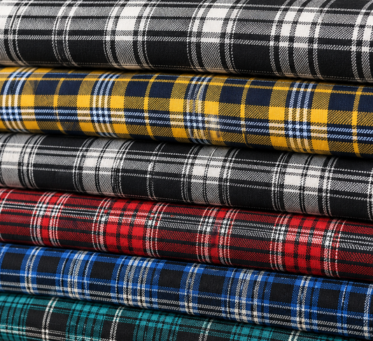 Tartan Brushed Cotton Fabric 42" Wide Check Plaid Dress Craft Material By The Meter