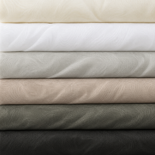 Plain Inherently FR Voile Sheer Drapery Fabric | 118" (300cm) Wide 100% Polyester – Sold by the Meter