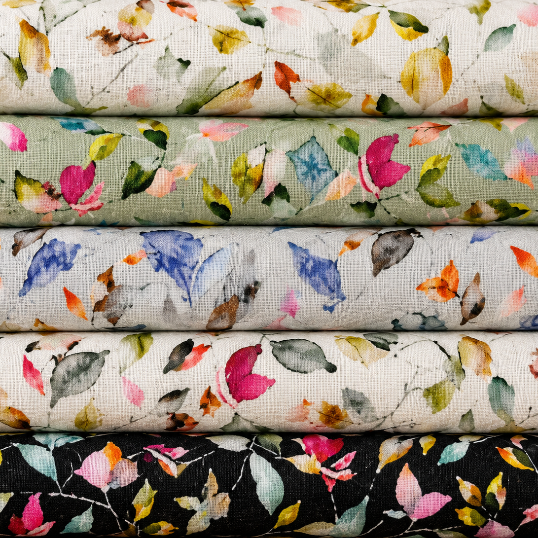 Washed 100% Linen Printed Fabric | Soft Premium Linen 54" (136cm) Wide – Sold by the Meter