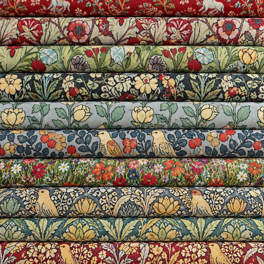 Double Selvedge Side-Matching Cotton Rich Tapestry Fabric | Luxury European Weave 55" (140cm) Wide – Sold by the Meter