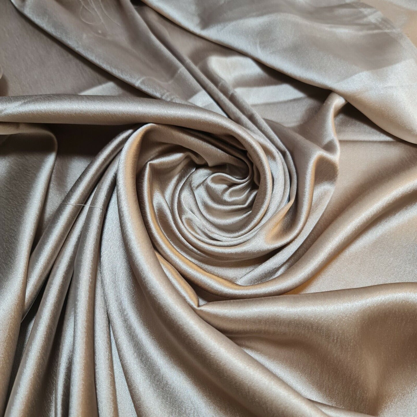 Satin Charmeuse Glossy Silky Polyester Fabric – 44" Wide – Bridal Dress, Craft & Event Material – 23m Bolt/Roll