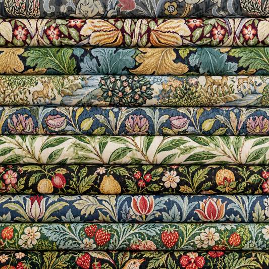 William Morris Tapestry Fabric | Luxury Cotton Rich Side-Matching Tapestry 55" (140cm) Wide – Sold by the Meter