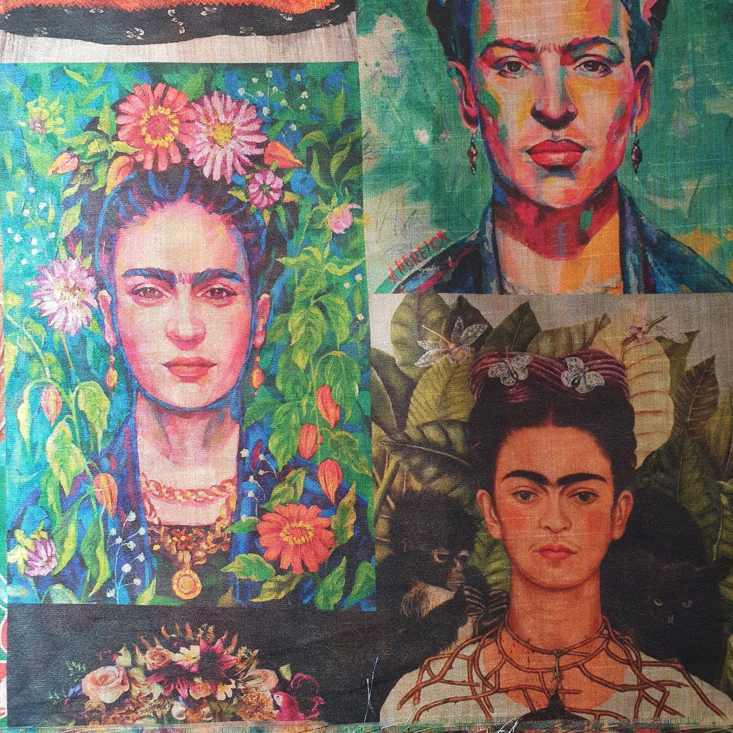 Polyester Faux Raw Silk Digital Print Fabric – 44" Wide Floral, Abstract & Frida Kahlo Inspired Dress, Craft & Quilting