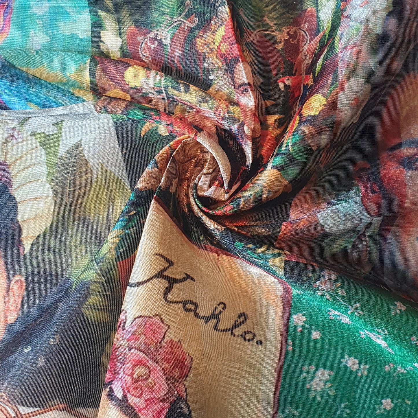 Polyester Faux Raw Silk Digital Print Fabric – 44" Wide Floral, Abstract & Frida Kahlo Inspired Dress, Craft & Quilting