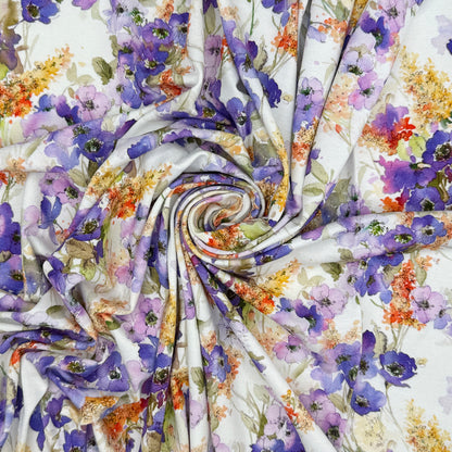 Digitally Printed Viscose Jersey Fabric | Soft Stretch Jersey 60" (150cm) Wide Dressmaking Fabric – Sold by the Meter