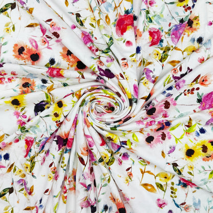 Digitally Printed Viscose Jersey Fabric | Soft Stretch Jersey 60" (150cm) Wide Dressmaking Fabric – Sold by the Meter