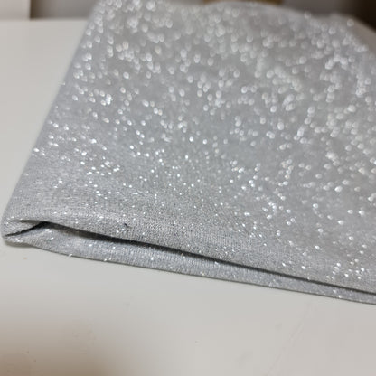 Shimmer Moonlight Stretch Glitter Nylon Fabric – 58" Wide Stardust Backdrop, Dress & Craft Material