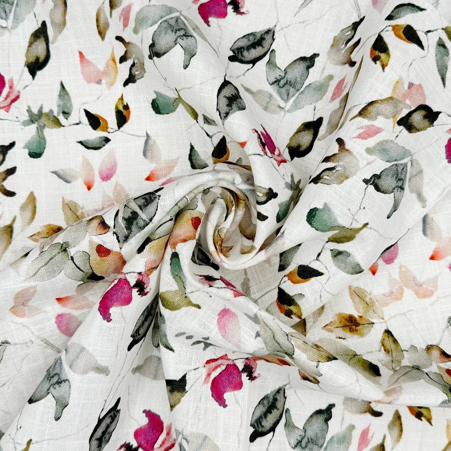 Washed 100% Linen Printed Fabric – Soft Premium Linen 54" (136cm) Wide | 10 Metre Folded Bolt