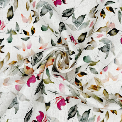Washed 100% Linen Printed Fabric – Soft Premium Linen 54" (136cm) Wide | 10 Metre Folded Bolt