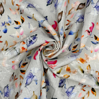 Washed 100% Linen Printed Fabric – Soft Premium Linen 54" (136cm) Wide | 10 Metre Folded Bolt