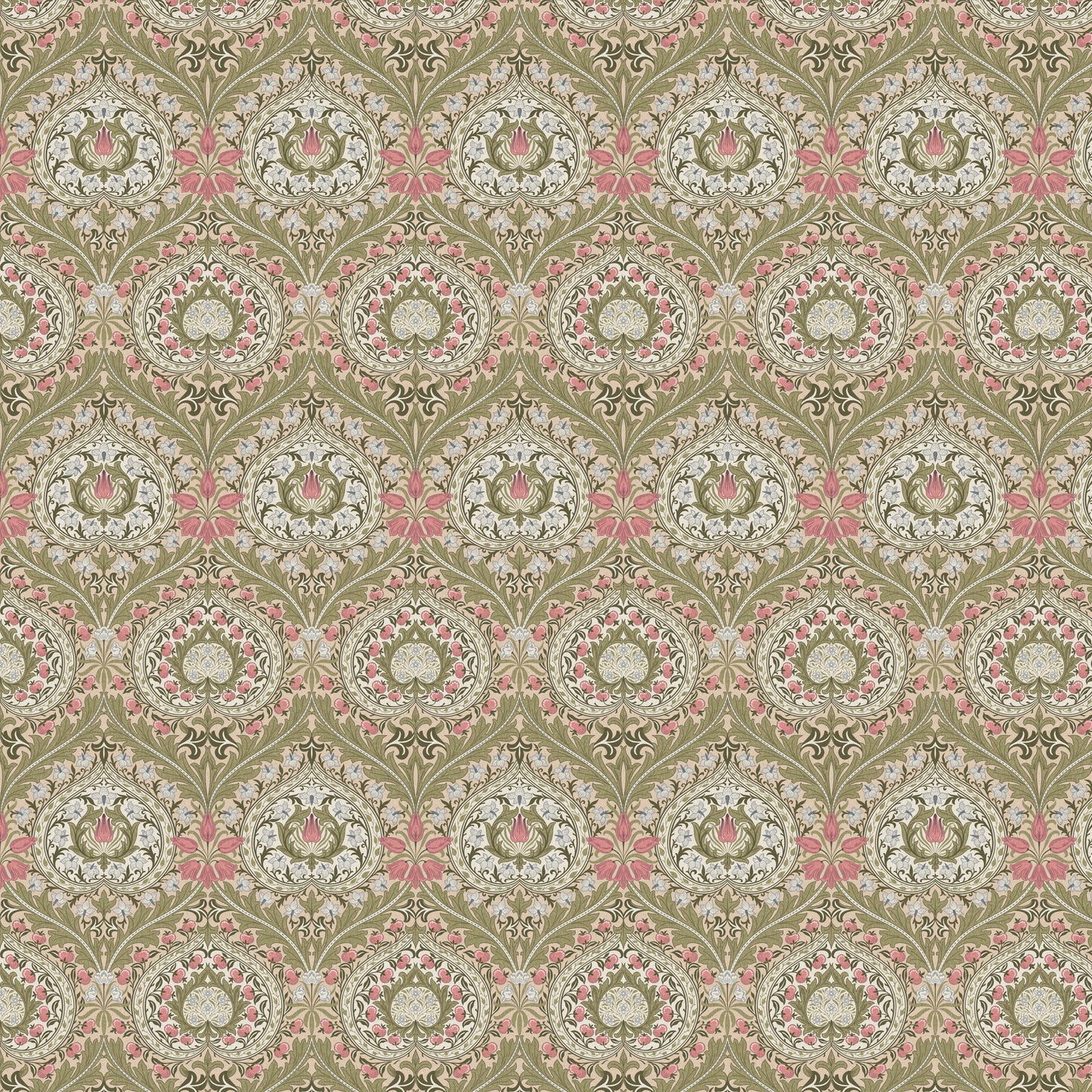 William Morris 100% Cotton Furnishing Weight Side-Matching Printed Panama Fabric | European Produced 55" (140cm) Wide 220gsm – Sold by the Meter