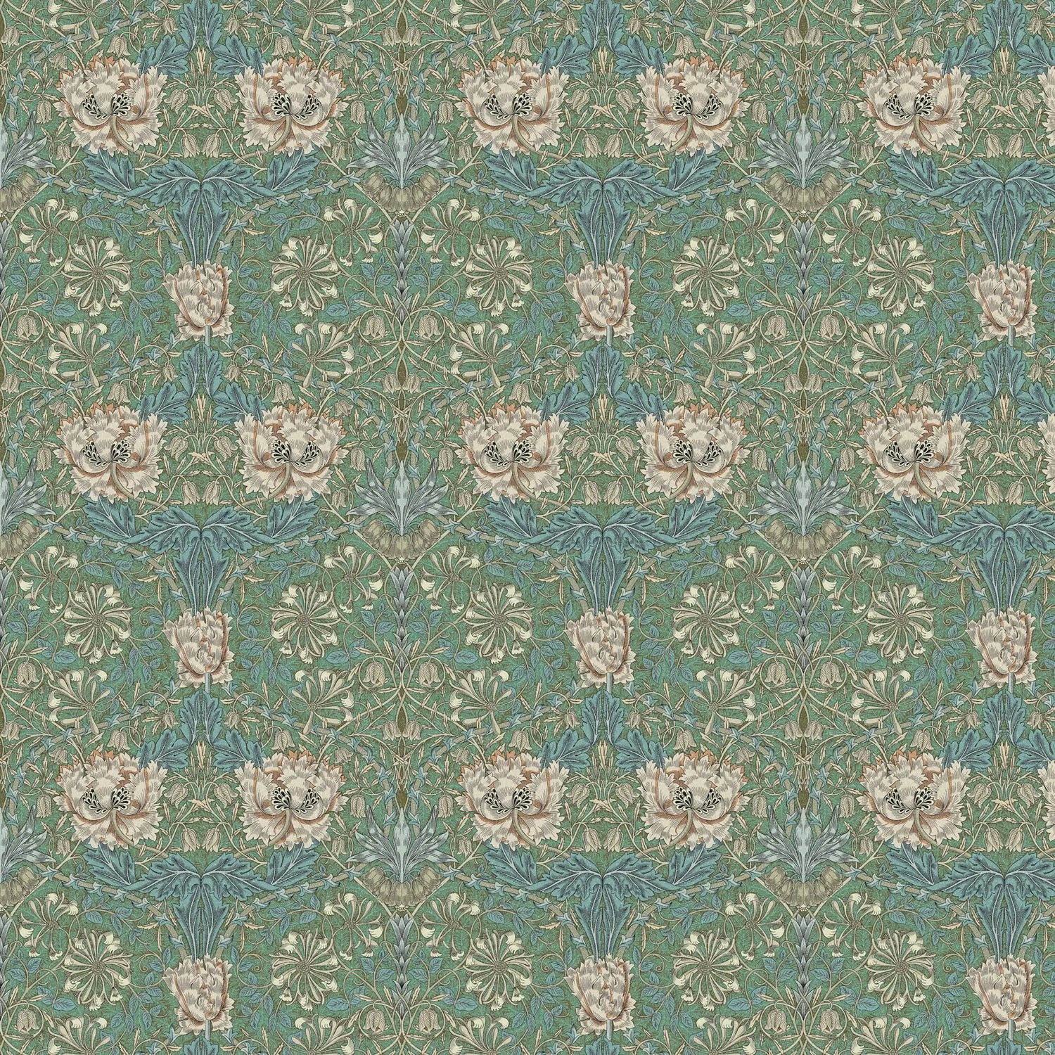 William Morris 100% Cotton Furnishing Weight Side-Matching Printed Panama Fabric | European Produced 55" (140cm) Wide 220gsm – Sold by the Meter