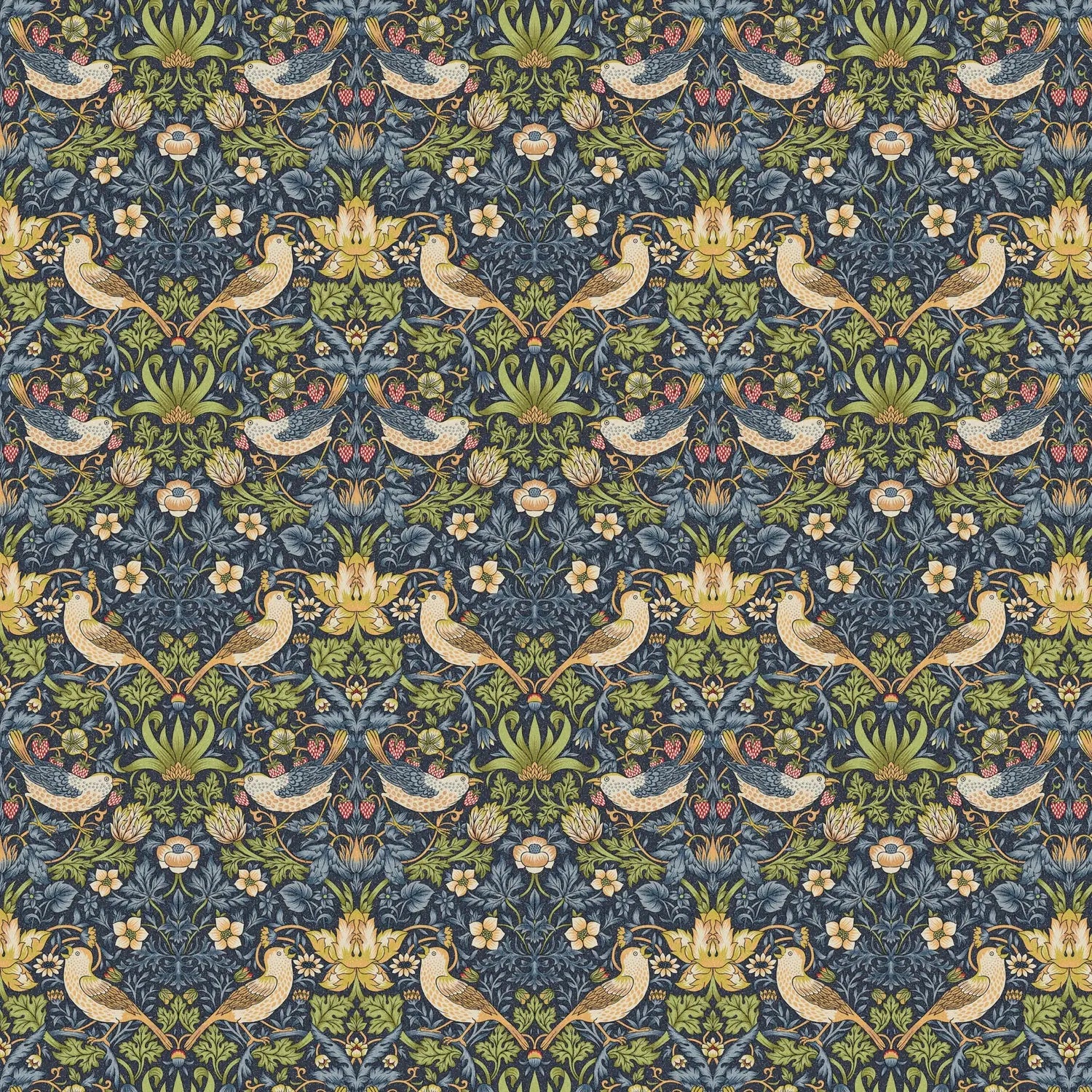 William Morris 100% Cotton Furnishing Weight Side-Matching Printed Panama Fabric | European Produced 55" (140cm) Wide 220gsm – Sold by the Meter