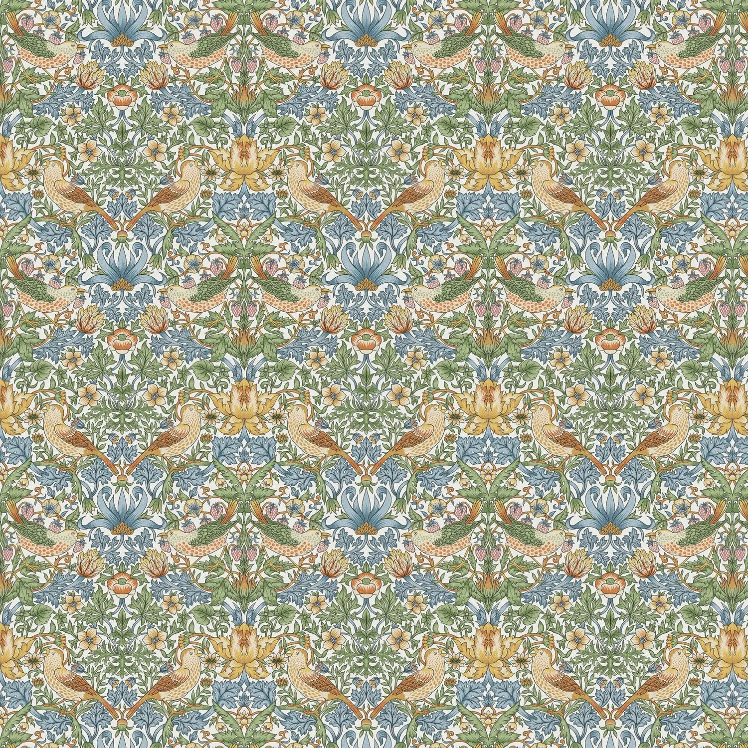 William Morris 100% Cotton Furnishing Weight Side-Matching Printed Panama Fabric | European Produced 55" (140cm) Wide 220gsm – Sold by the Meter
