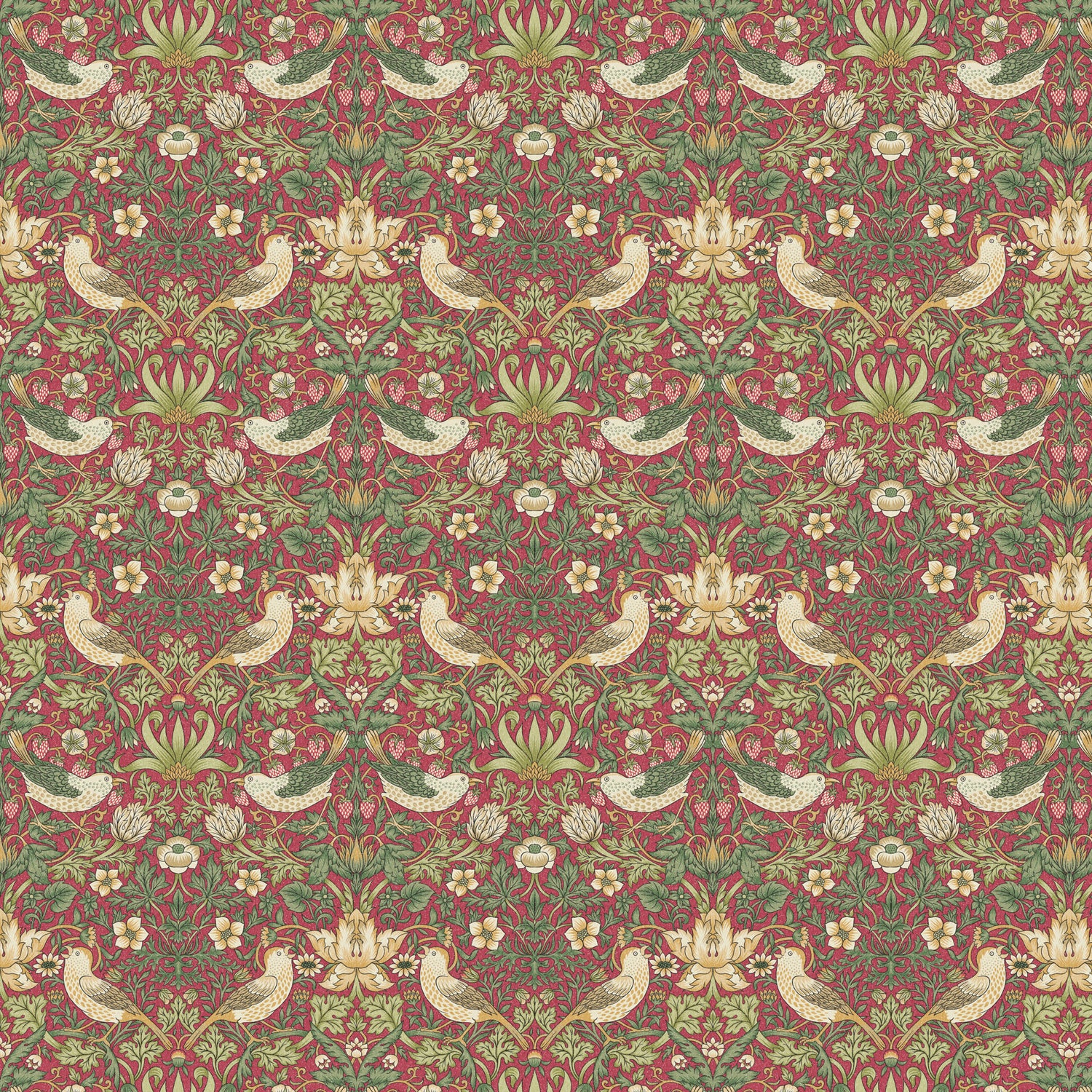 William Morris 100% Cotton Furnishing Weight Side-Matching Printed Panama Fabric | European Produced 55