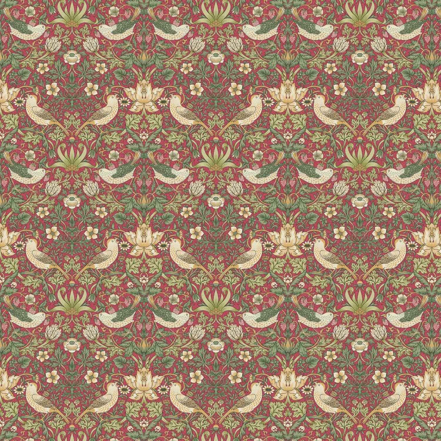 William Morris 100% Cotton Furnishing Weight Side-Matching Printed Panama Fabric | European Produced 55" (140cm) Wide 220gsm – Sold by the Meter