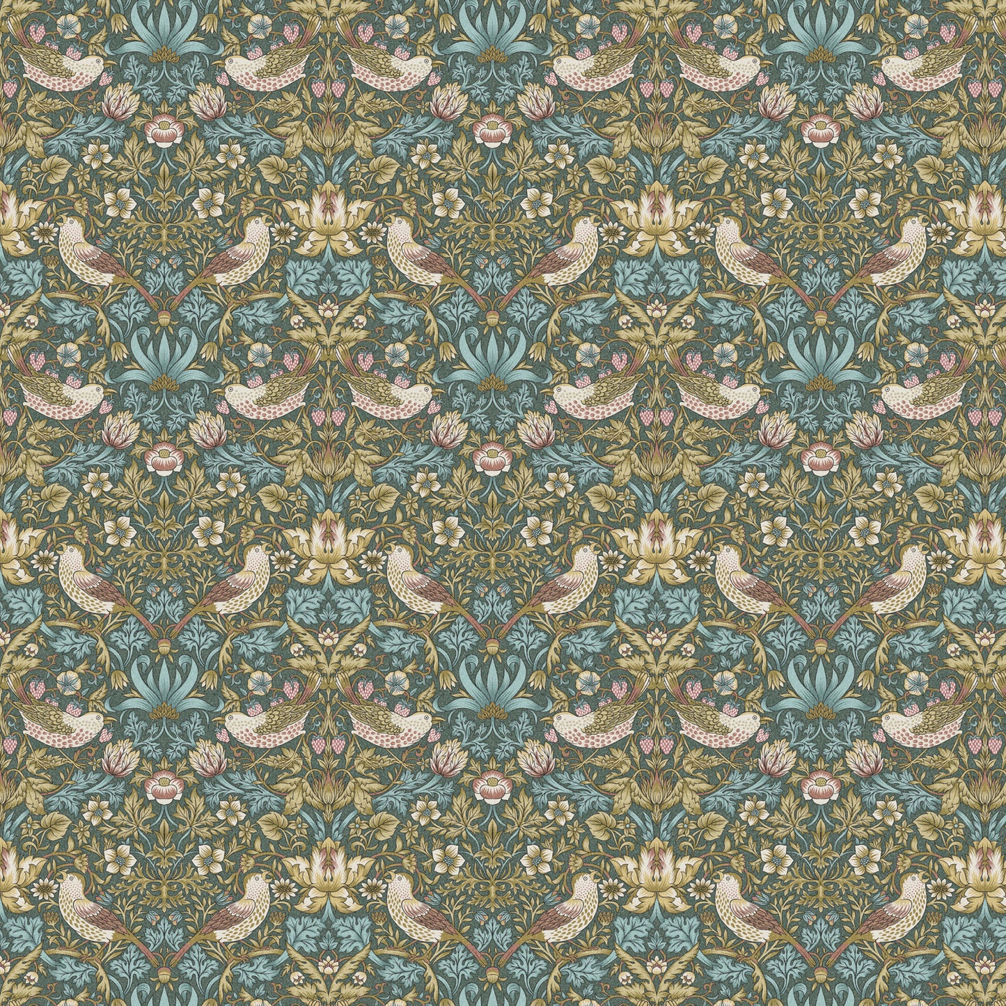 William Morris 100% Cotton Furnishing Weight Side-Matching Printed Panama Fabric | European Produced 55" (140cm) Wide 220gsm – Sold by the Meter