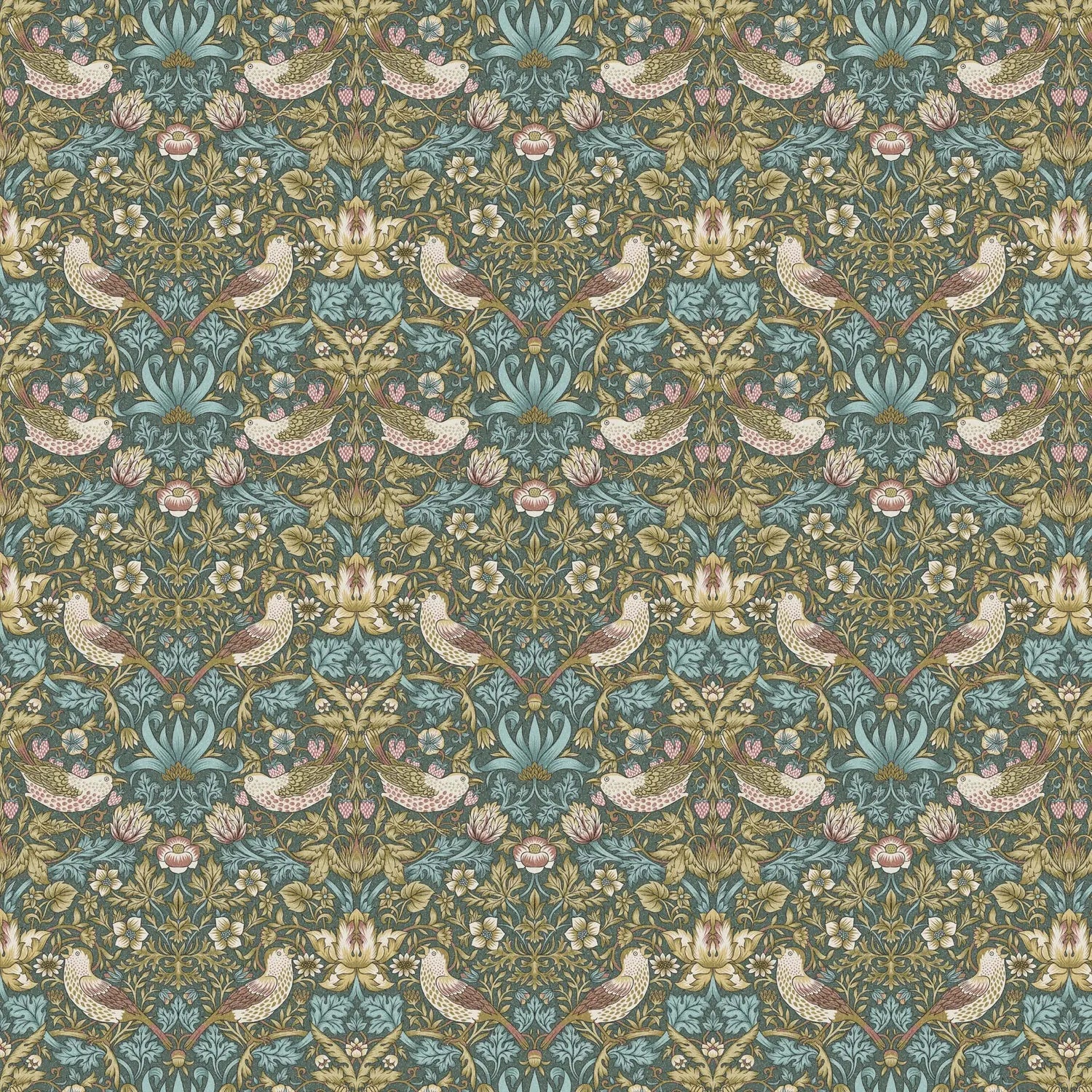 William Morris 100% Cotton Furnishing Weight Side-Matching Printed Panama Fabric | European Produced 55" (140cm) Wide 220gsm – Sold by the Meter