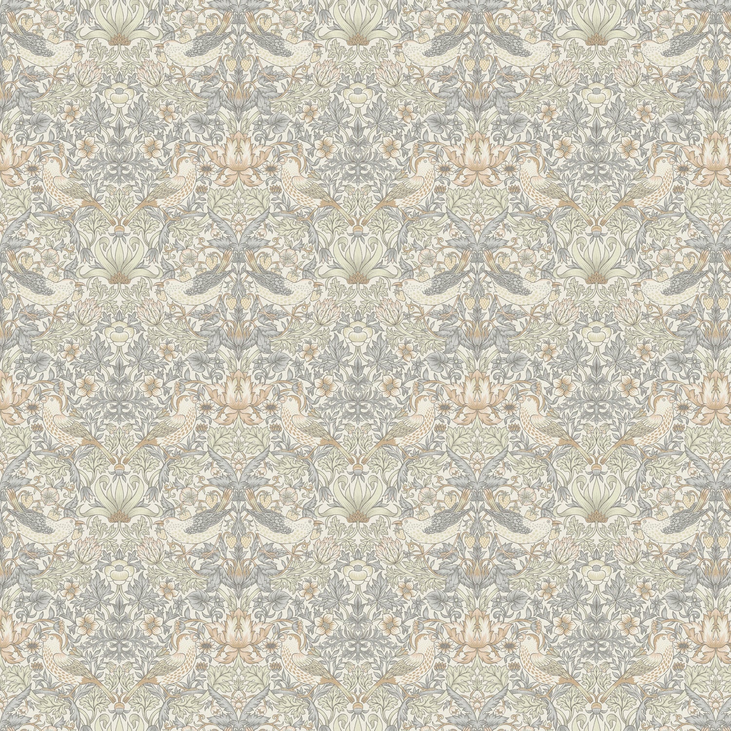 William Morris 100% Cotton Furnishing Weight Side-Matching Printed Panama Fabric | European Produced 55