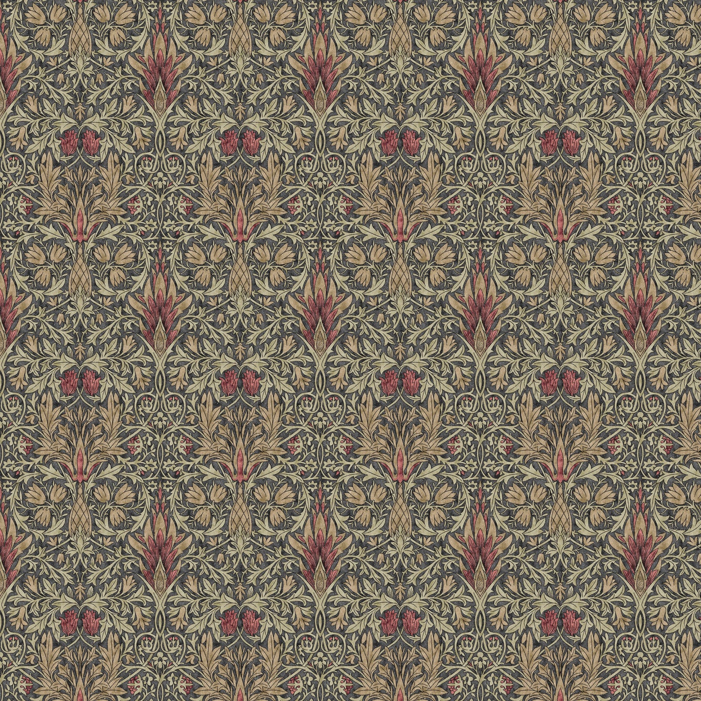 William Morris 100% Cotton Furnishing Weight Side-Matching Printed Panama Fabric | European Produced 55" (140cm) Wide 220gsm – Sold by the Meter