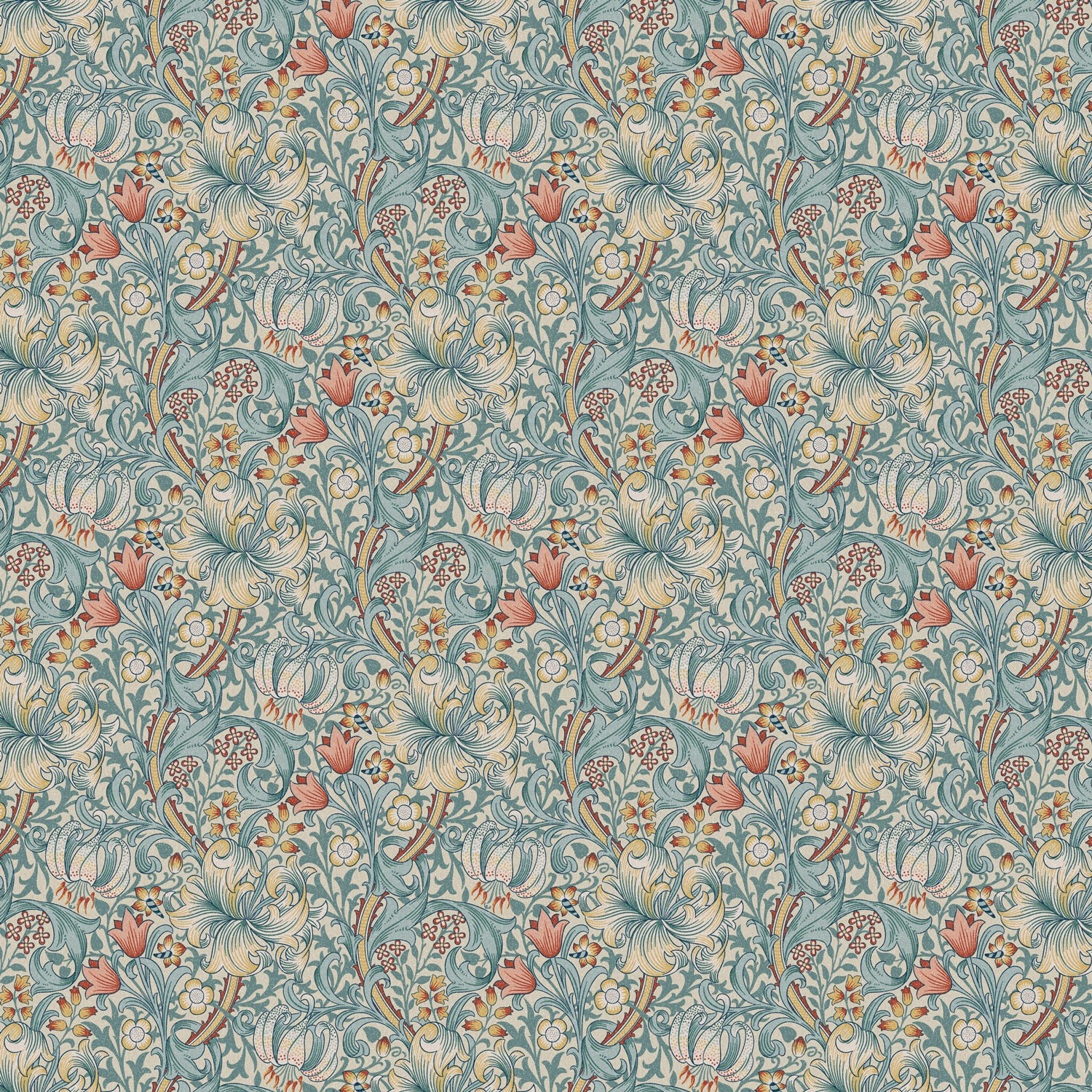 William Morris 100% Cotton Furnishing Weight Side-Matching Printed Panama Fabric | European Produced 55