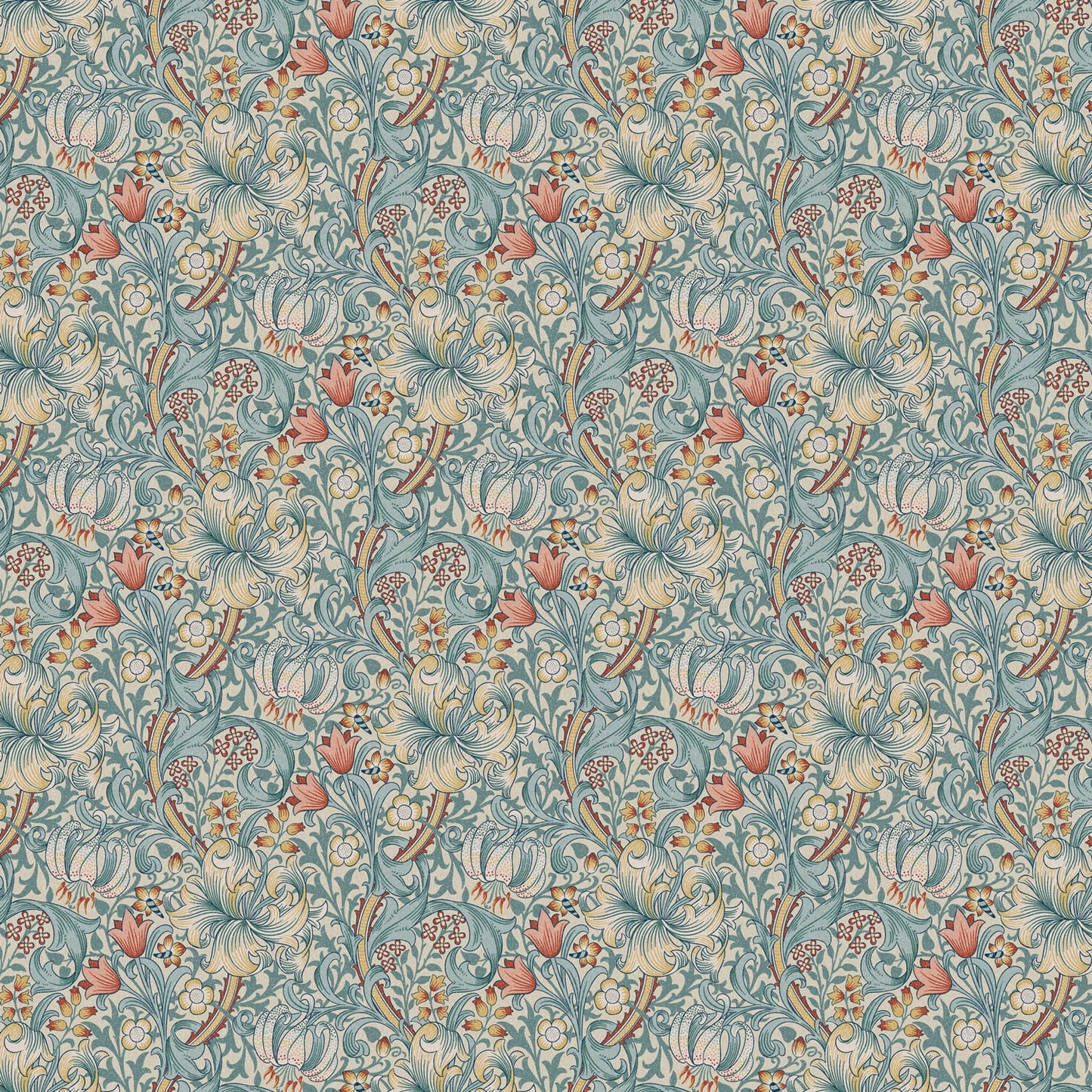 William Morris 100% Cotton Furnishing Weight Side-Matching Printed Panama Fabric | European Produced 55" (140cm) Wide 220gsm – Sold by the Meter