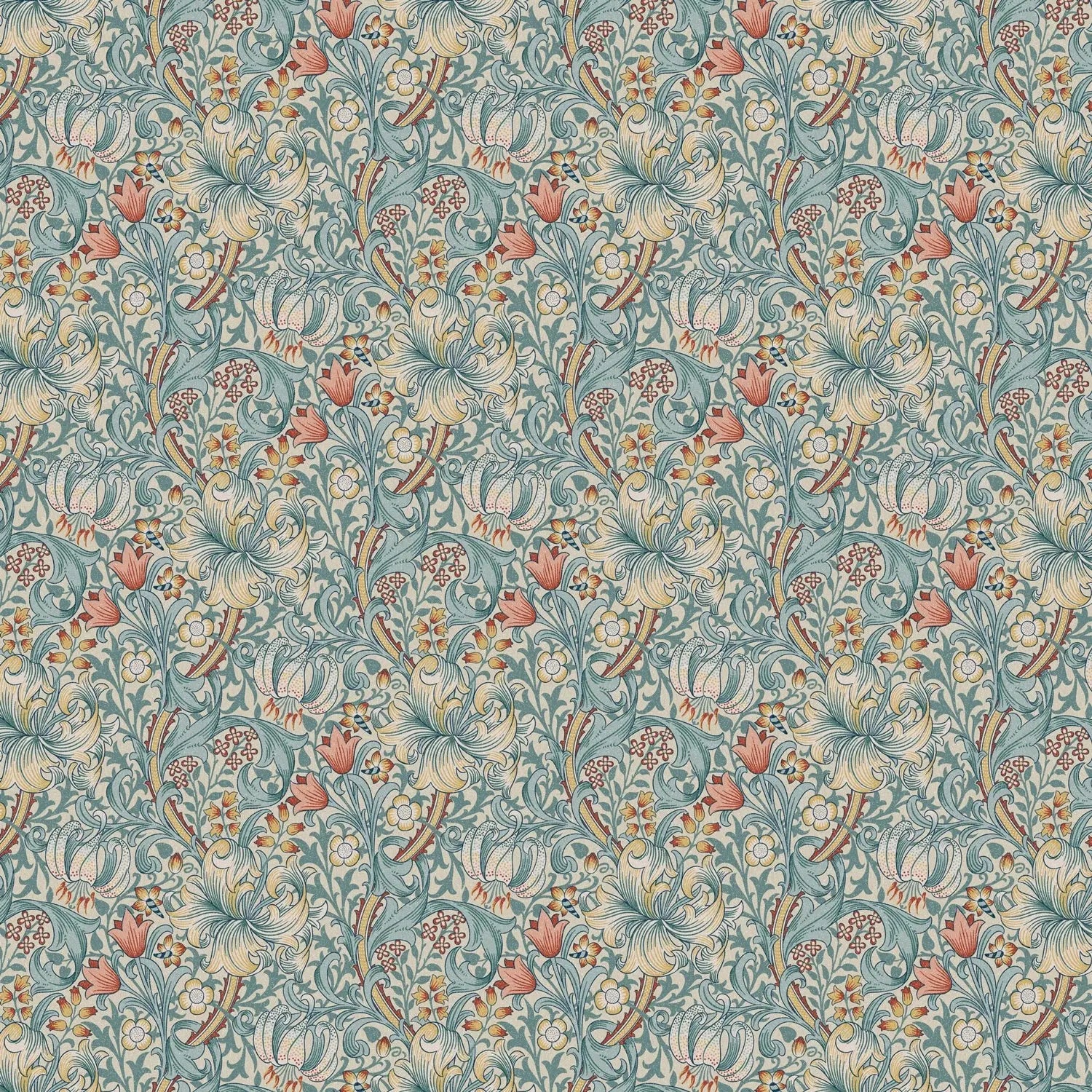 William Morris 100% Cotton Furnishing Weight Side-Matching Printed Panama Fabric | European Produced 55" (140cm) Wide 220gsm – Sold by the Meter