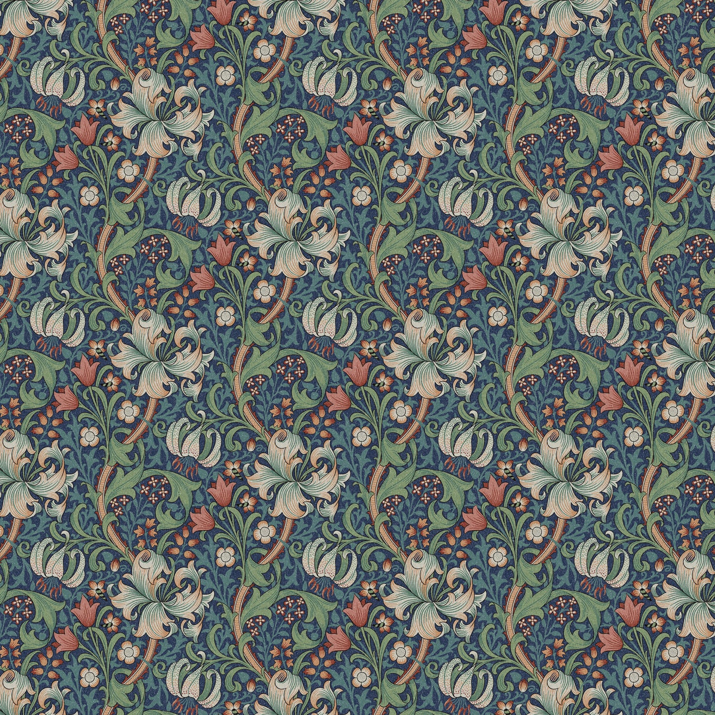 William Morris 100% Cotton Furnishing Weight Side-Matching Printed Panama Fabric | European Produced 55" (140cm) Wide 220gsm – Sold by the Meter