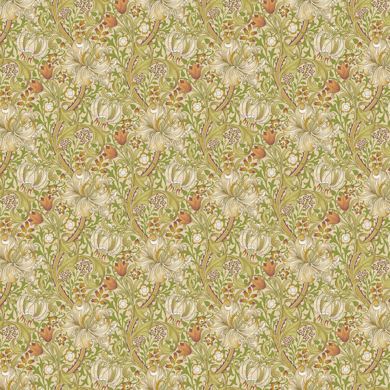 William Morris 100% Cotton Furnishing Weight Side-Matching Printed Panama Fabric | European Produced 55