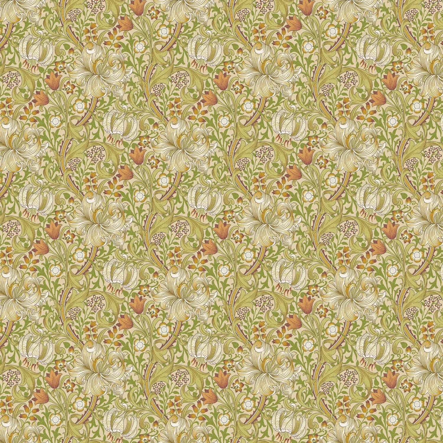 William Morris 100% Cotton Furnishing Weight Side-Matching Printed Panama Fabric | European Produced 55" (140cm) Wide 220gsm – Sold by the Meter